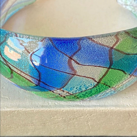 Colored Glass Cuff Bracelet - NIB - Picture 4 of 5